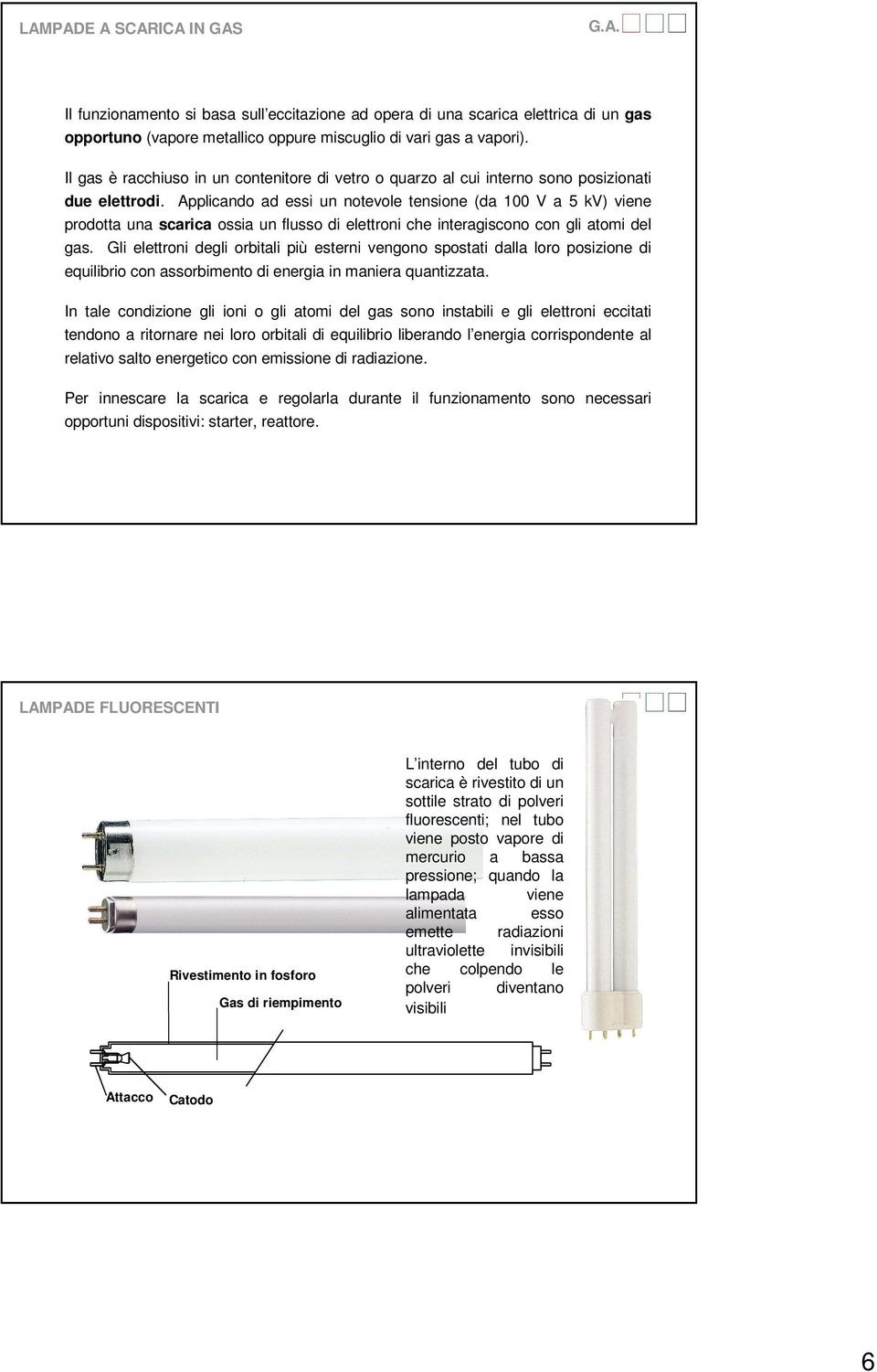 Applicando ad essi un notevole tensione (da V a 5 kv) viene prodotta una scarica ossia un flusso di elettroni che interagiscono con gli atomi del gas.