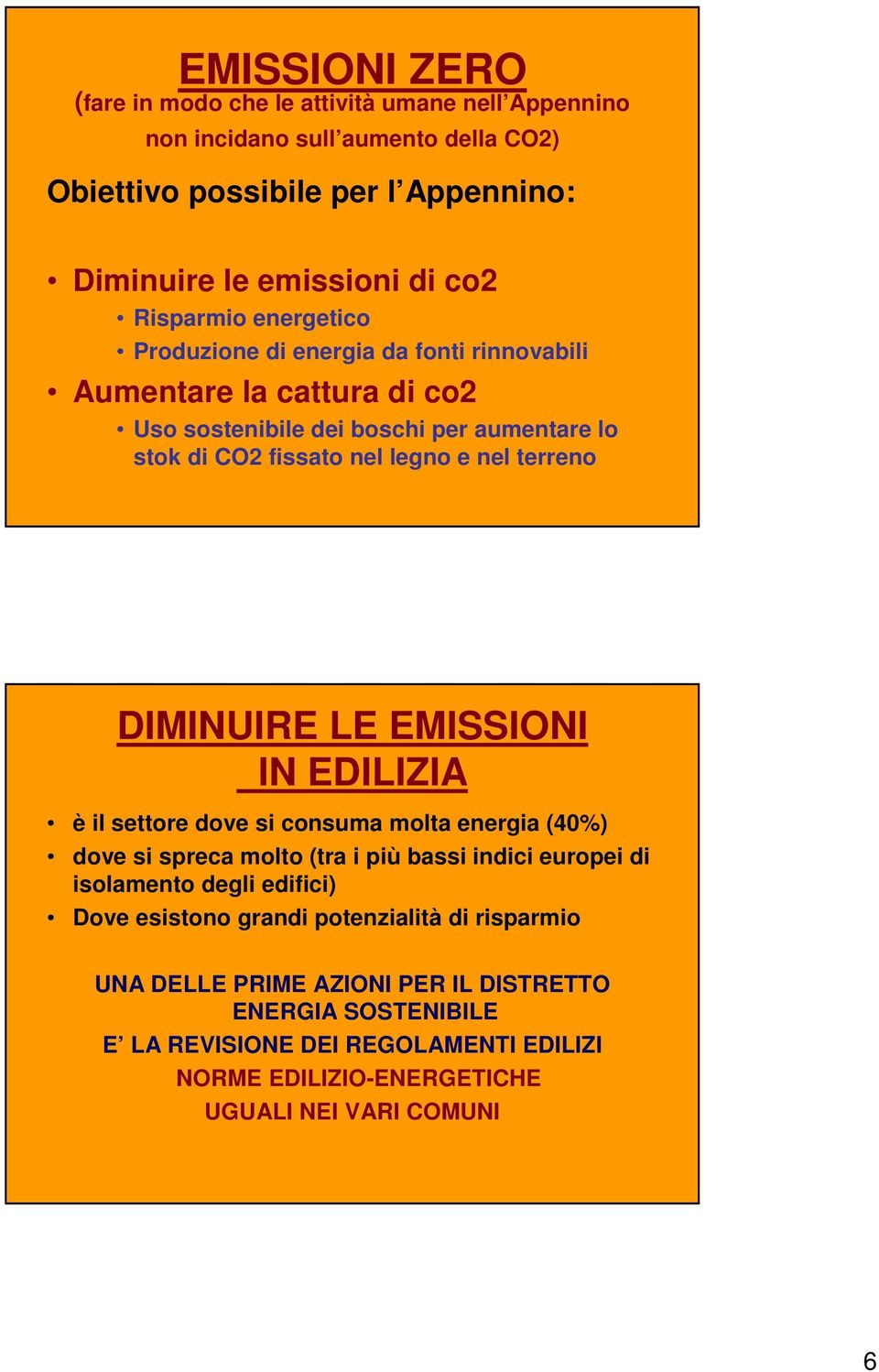 terreno DIMINUIRE LE EMISSIONI IN EDILIZIA è il settore dove si consuma molta energia (40%) dove si spreca molto (tra i più bassi indici europei di isolamento degli edifici) Dove