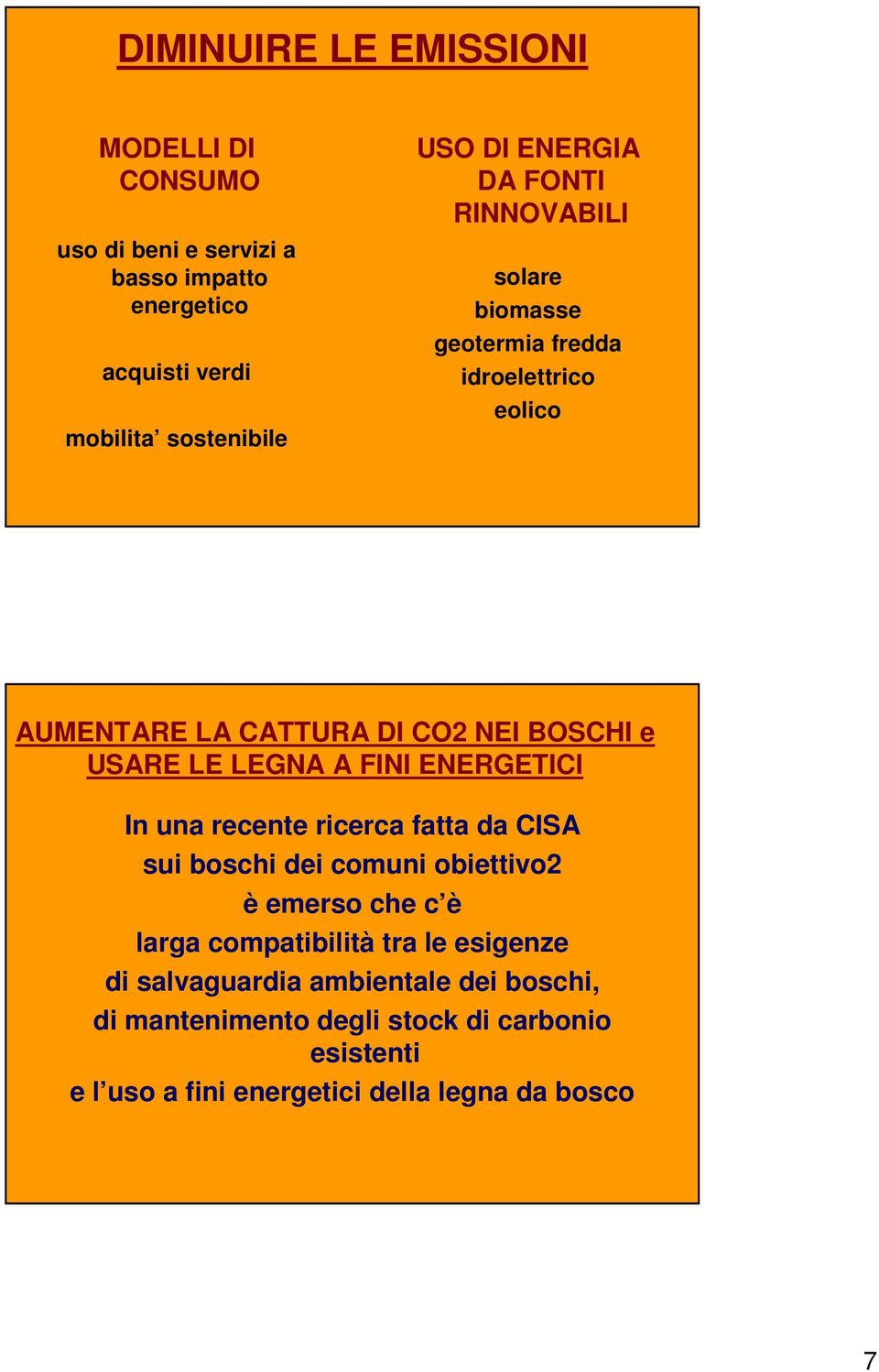 LEGNA A FINI ENERGETICI In una recente ricerca fatta da CISA sui boschi dei comuni obiettivo2 è emerso che c è larga compatibilità tra le