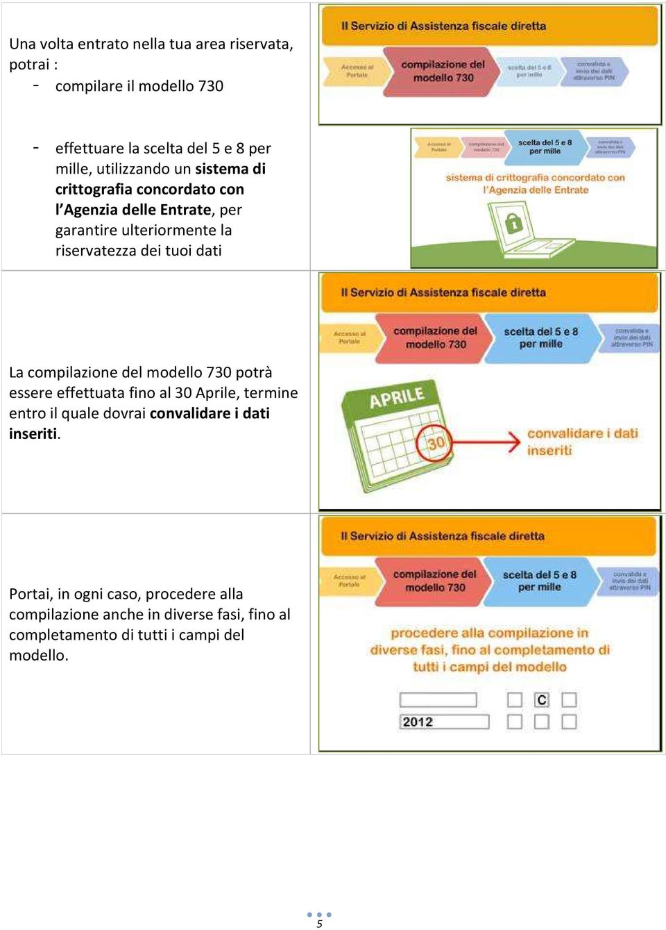 tuoi dati La compilazione del modello 730 potrà essere effettuata fino al 30 Aprile, termine entro il quale dovrai convalidare i