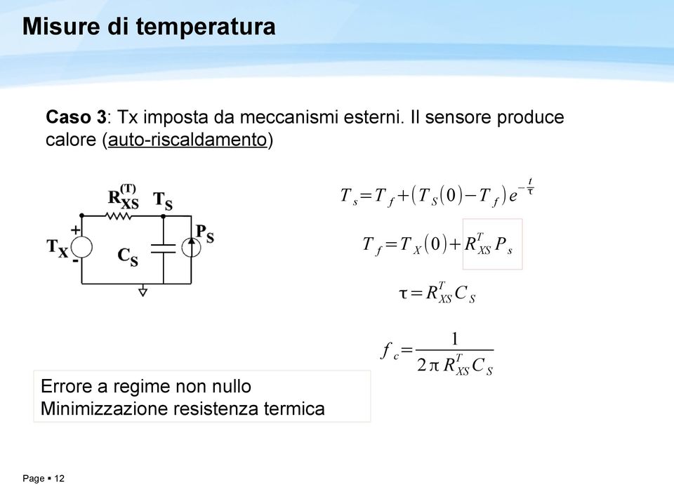 T f )e t τ T f =T X (0)+R T XS P s τ=r T XS C S Errore a regime