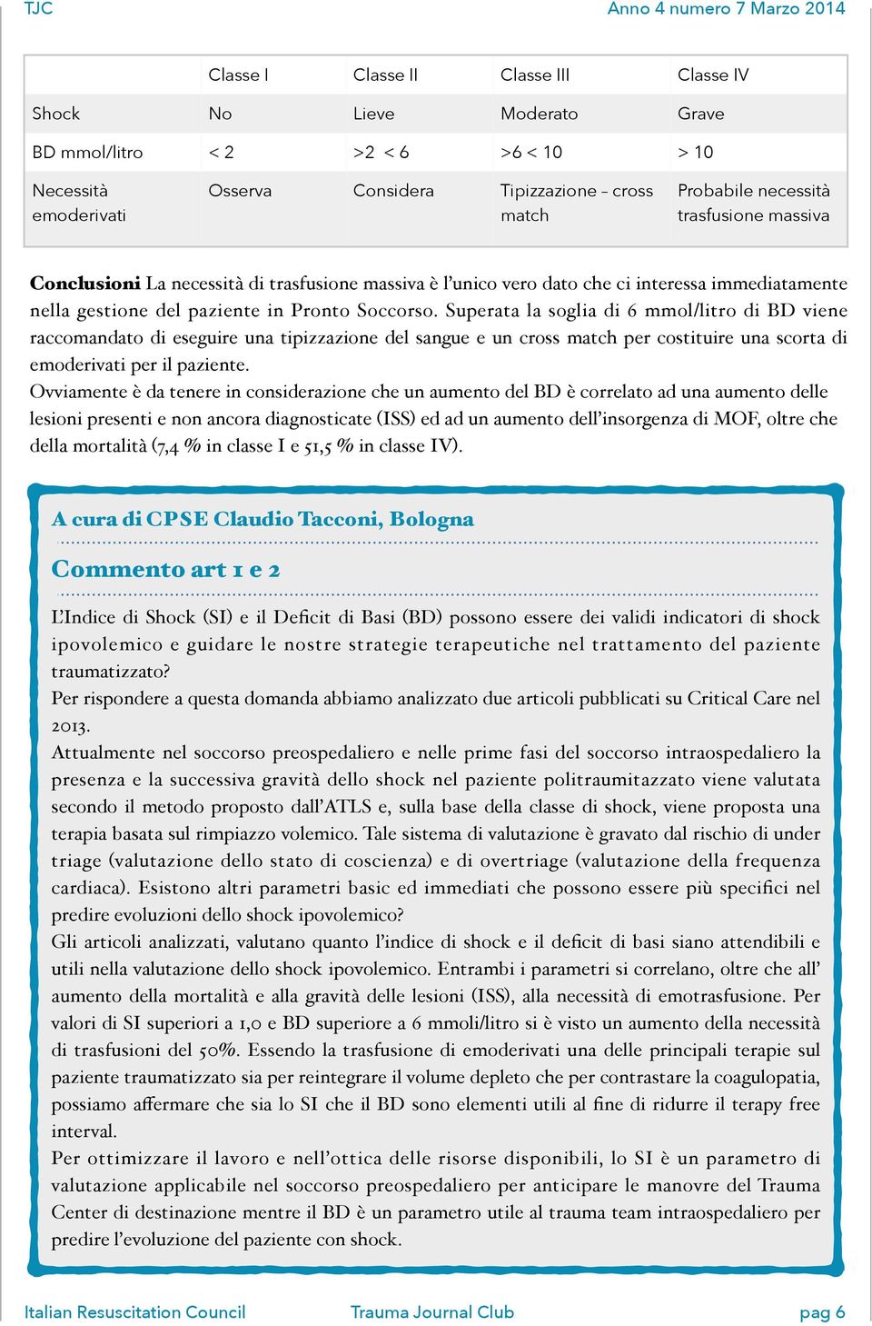 Superata la soglia di 6 mmol/litro di BD viene raccomandato di eseguire una tipizzazione del sangue e un cross match per costituire una scorta di emoderivati per il paziente.