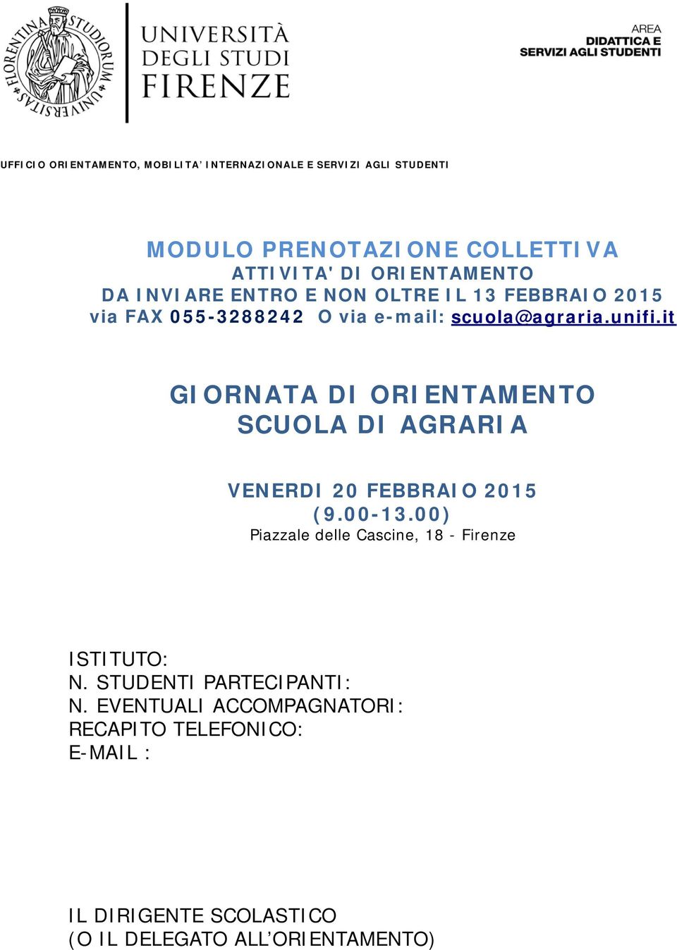 it SCUOLA DI AGRARIA VENERDI 20 FEBBRAIO 2015 (9.00-13.