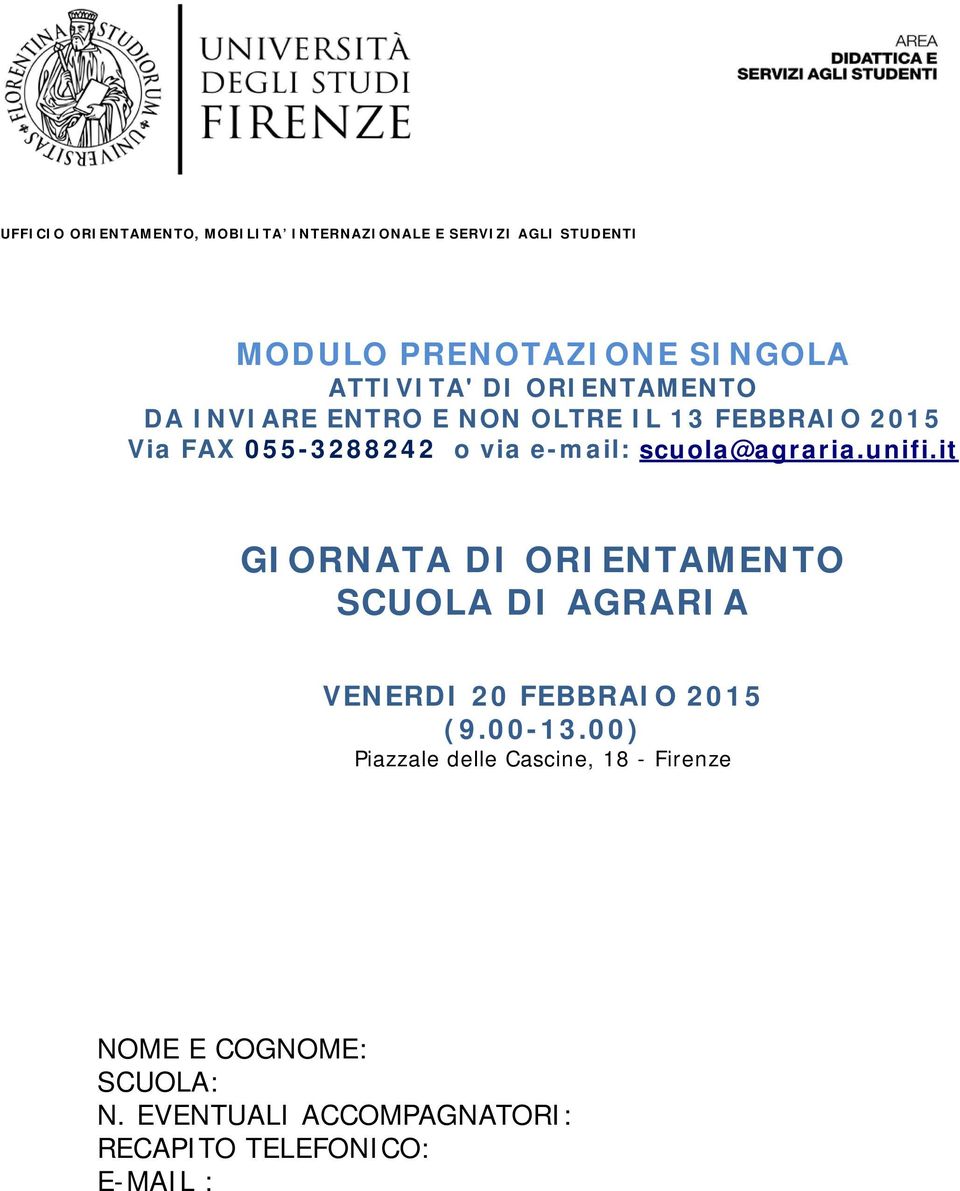 it SCUOLA DI AGRARIA VENERDI 20 FEBBRAIO 2015 (9.00-13.