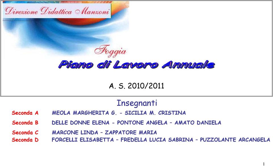 CRISTINA DELLE DONNE ELENA - PONTONE ANGELA AMATO DANIELA