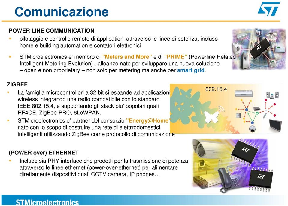 smart grid. ZIGBEE La famiglia microcontrollori a 32 bit si espande ad applicazioni wireless integrando una radio compatibile con lo standard IEEE 802.15.