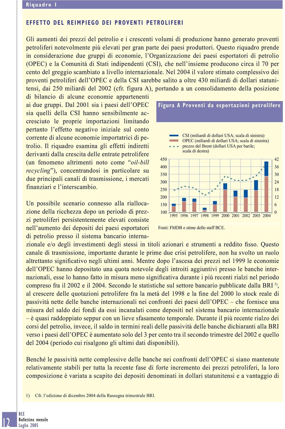 Questo riquadro prende in considerazione due gruppi di economie, l Organizzazione dei paesi esportatori di petrolio (OPEC) e la Comunità di Stati indipendenti (CSI), che nell insieme producono circa