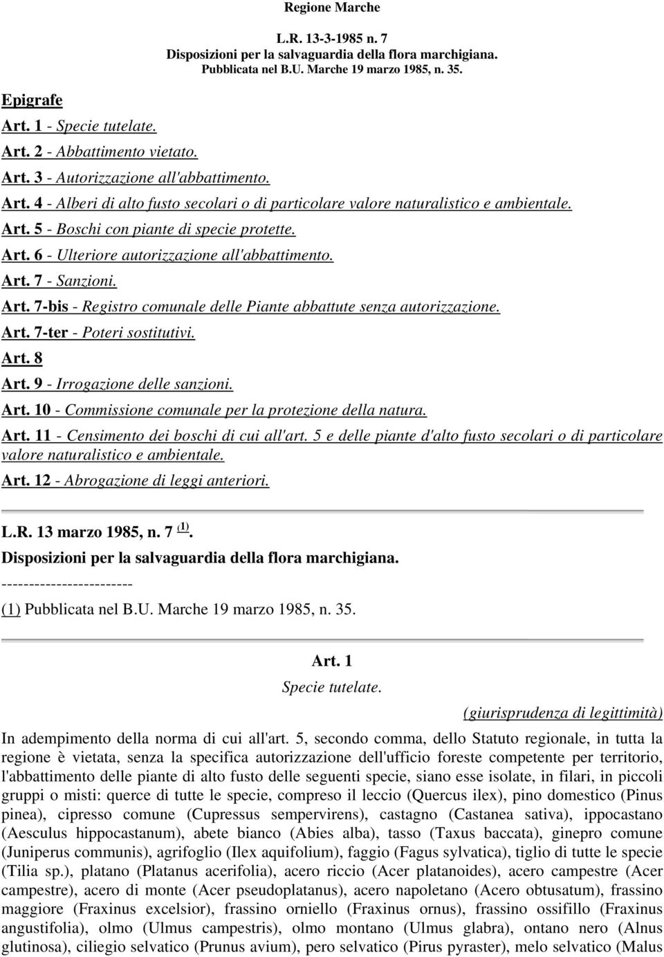 Art. 7 - Sanzioni. Art. 7-bis - Registro comunale delle Piante abbattute senza autorizzazione. Art. 7-ter - Poteri sostitutivi. Art. 8 Art. 9 - Irrogazione delle sanzioni. Art. 10 - Commissione comunale per la protezione della natura.