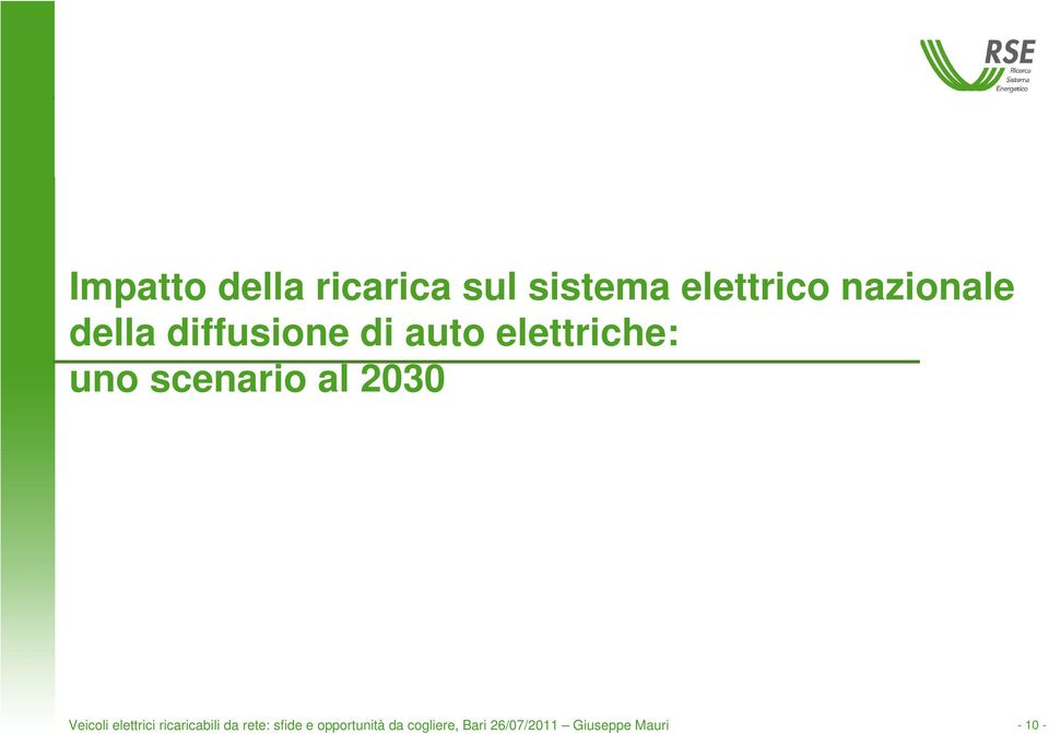 diffusione di auto elettriche: uno scenario al 2030 Veicoli