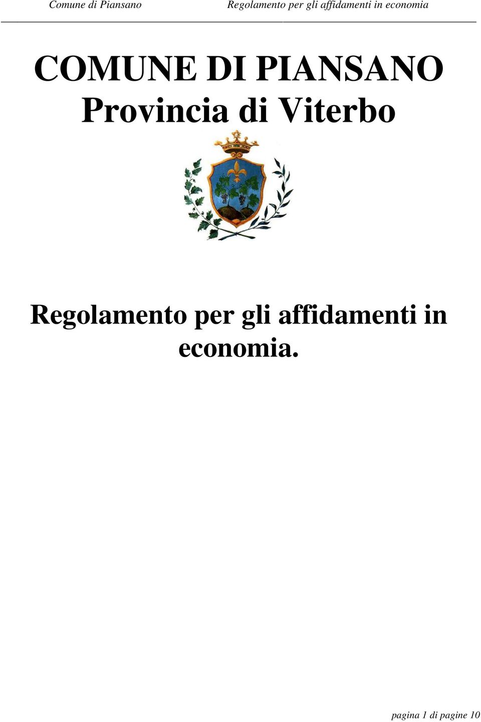 Regolamento per gli