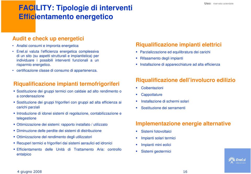 certificazione classe di consumo di appartenenza.