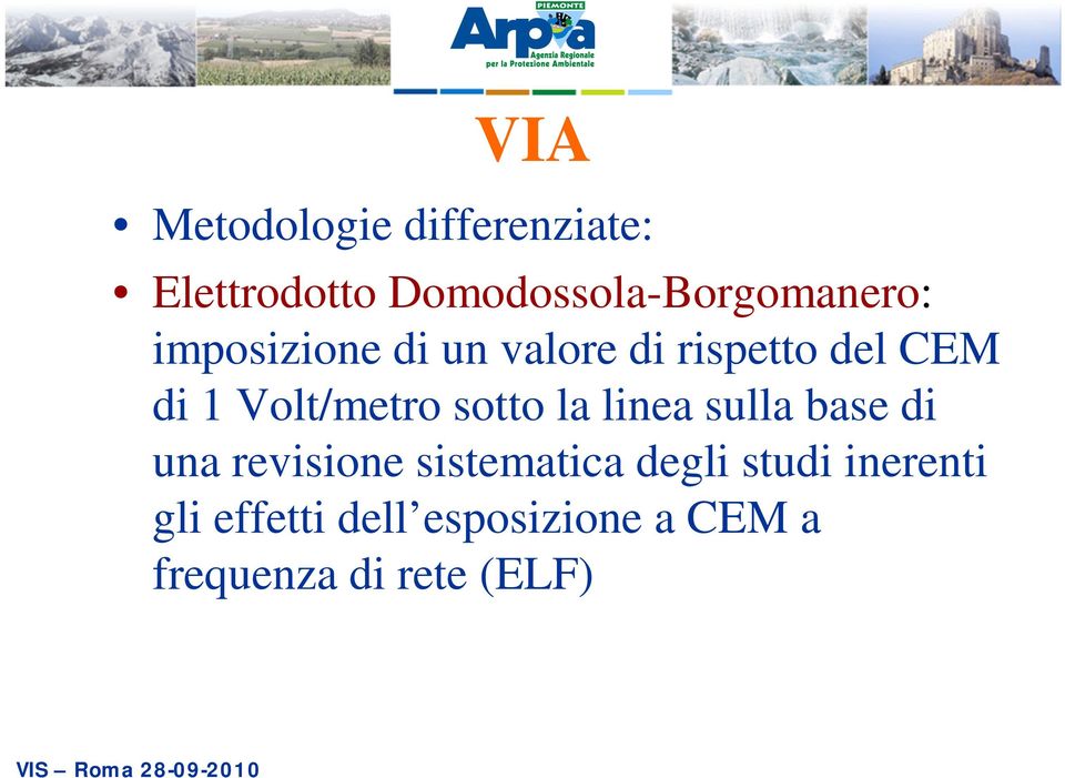 CEM di 1 Volt/metro sotto la linea sulla base di una revisione