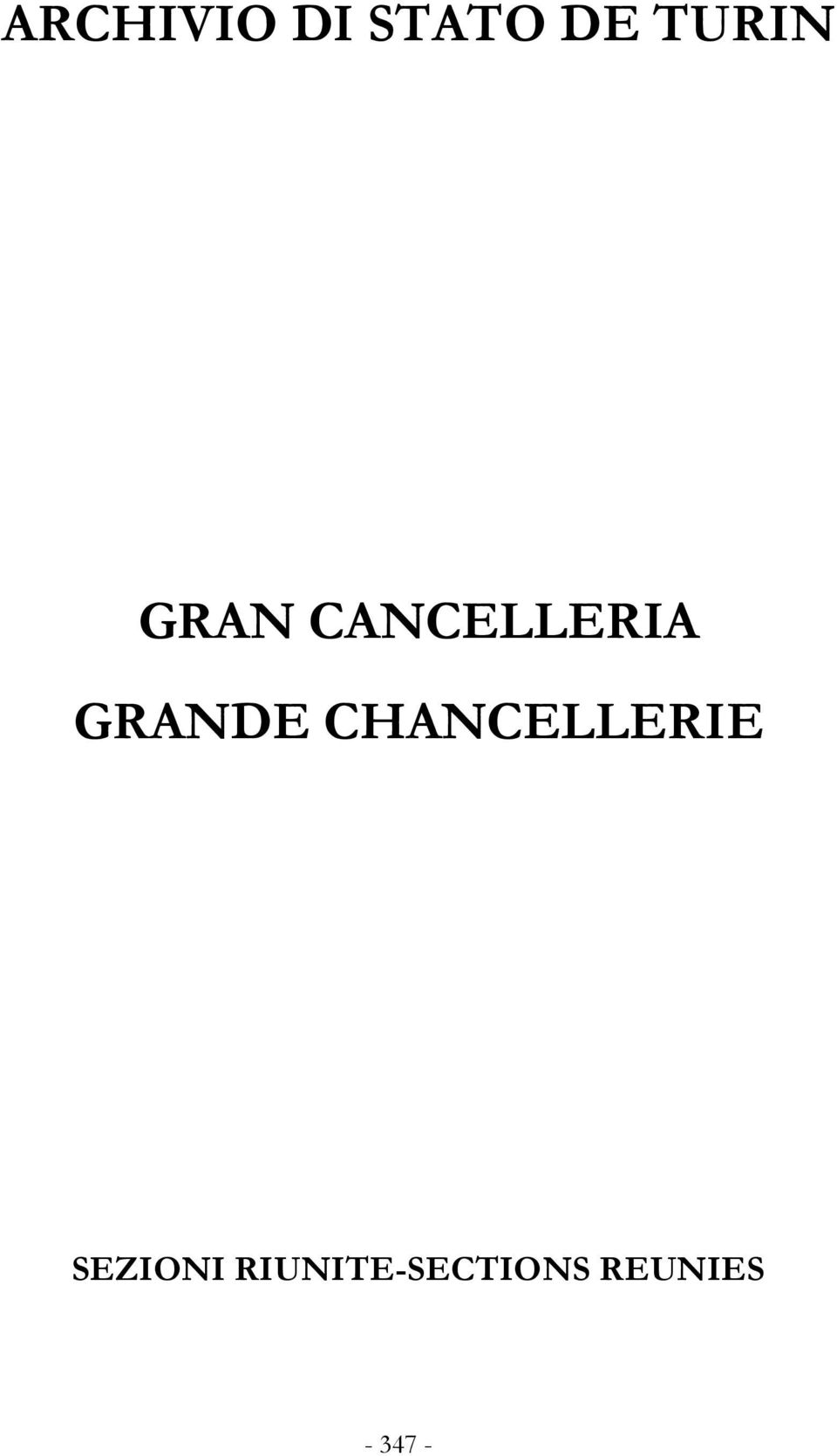 GRANDE CHANCELLERIE