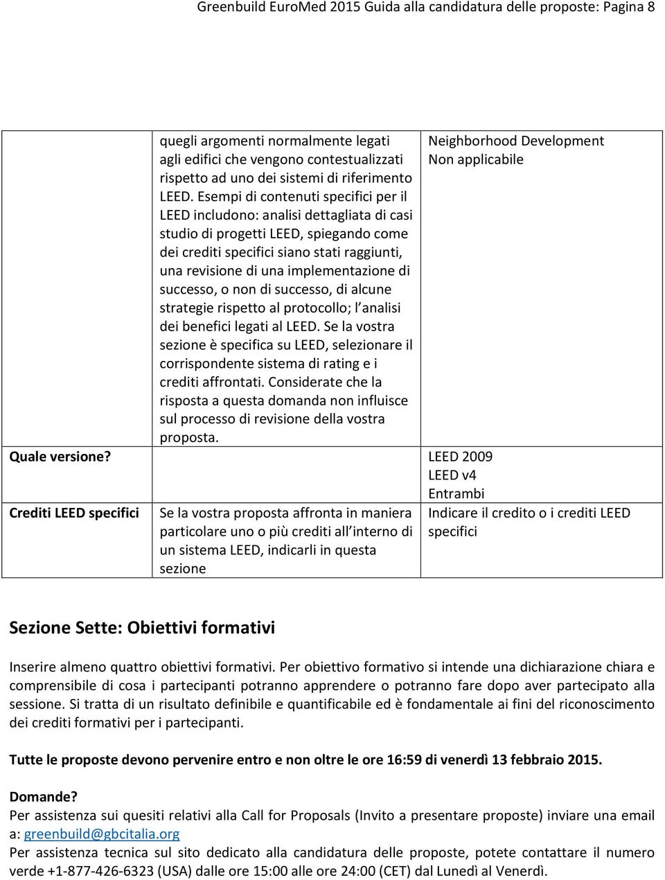 implementazione di successo, o non di successo, di alcune strategie rispetto al protocollo; l analisi dei benefici legati al LEED.