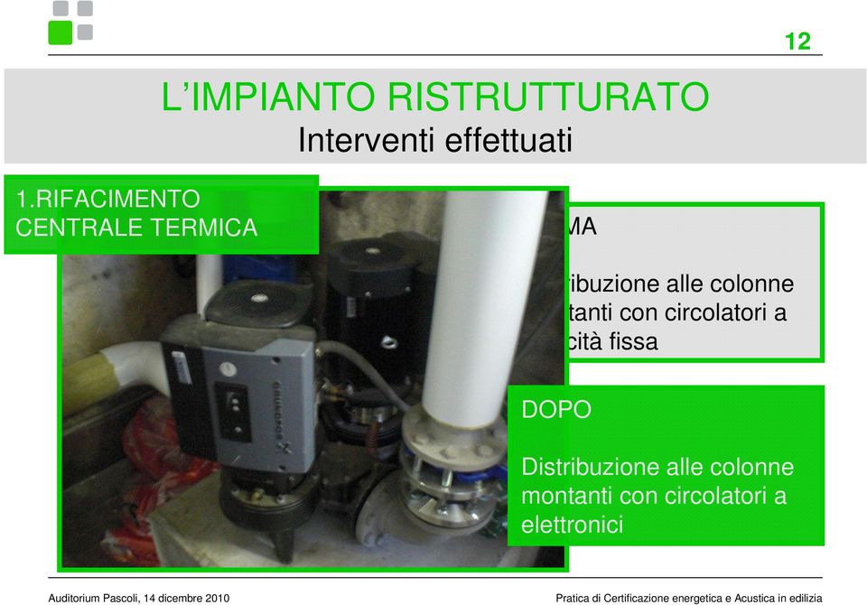 colonne montanti con circolatori a velocità fissa DOPO