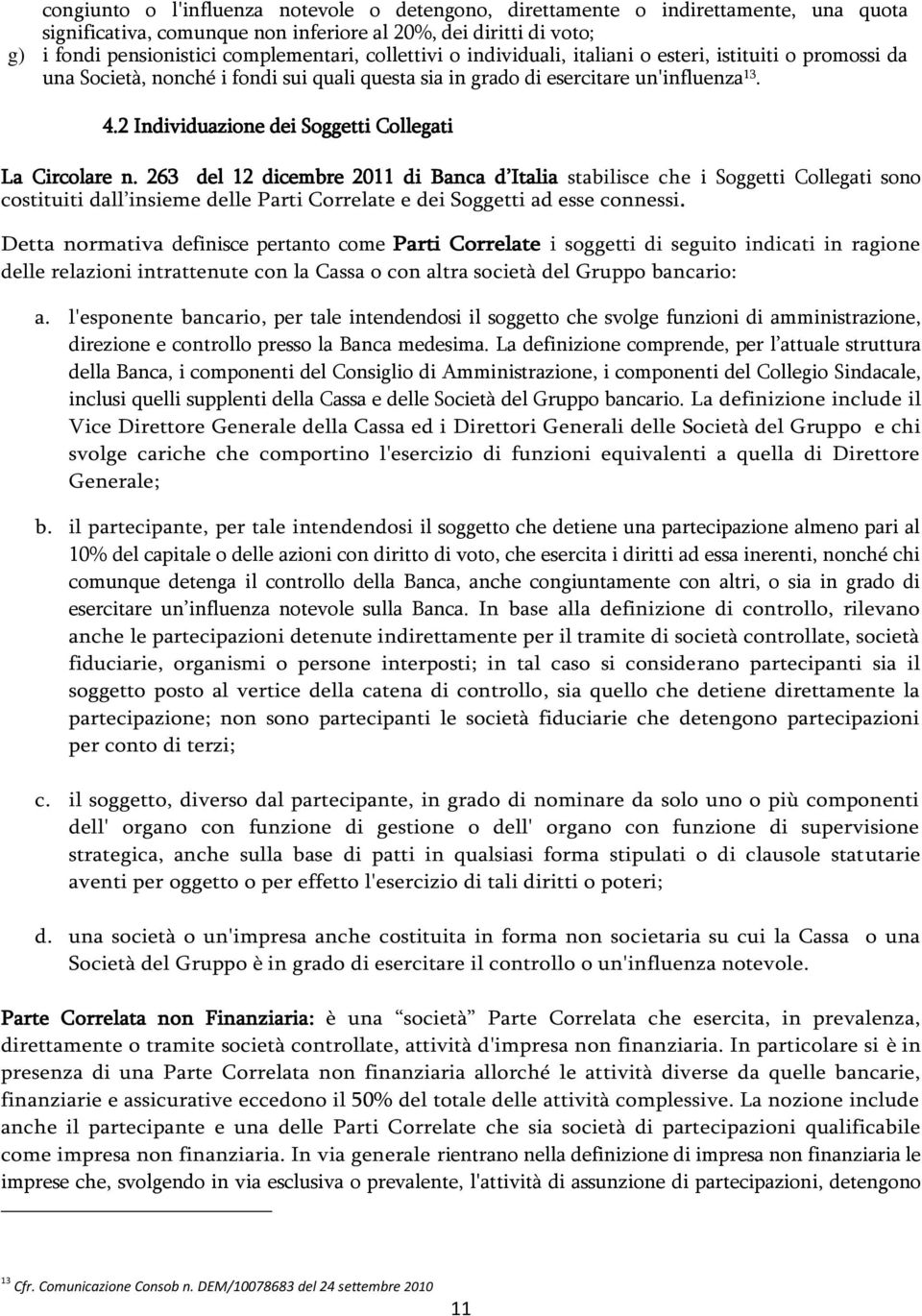 2 Individuazione dei Soggetti Collegati La Circolare n.