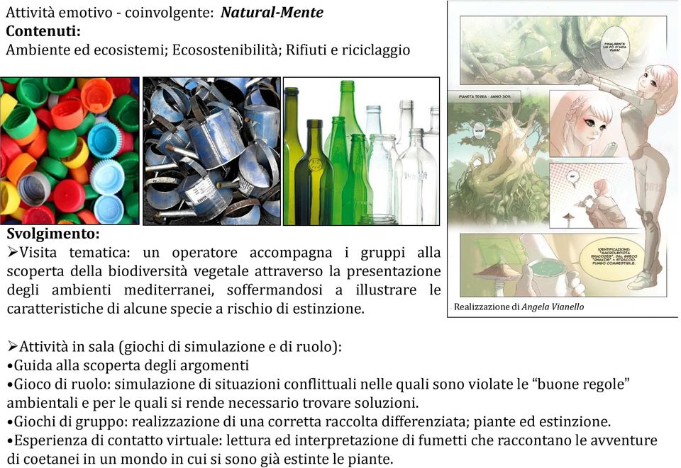 Realizzazione di Angela Vianello Attività in sala (giochi di simulazione e di ruolo): Guida alla scoperta degli argomenti Gioco di ruolo: simulazione di situazioni conflittuali nelle quali sono