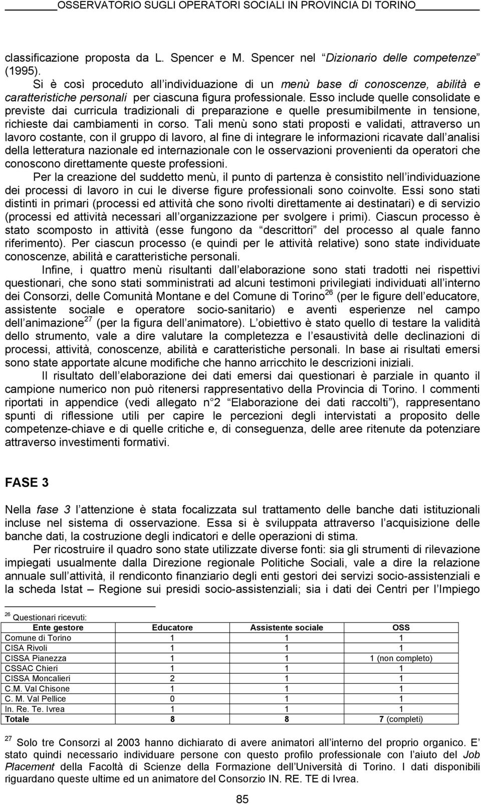 Esso include quelle consolidate e previste dai curricula tradizionali di preparazione e quelle presumibilmente in tensione, richieste dai cambiamenti in corso.