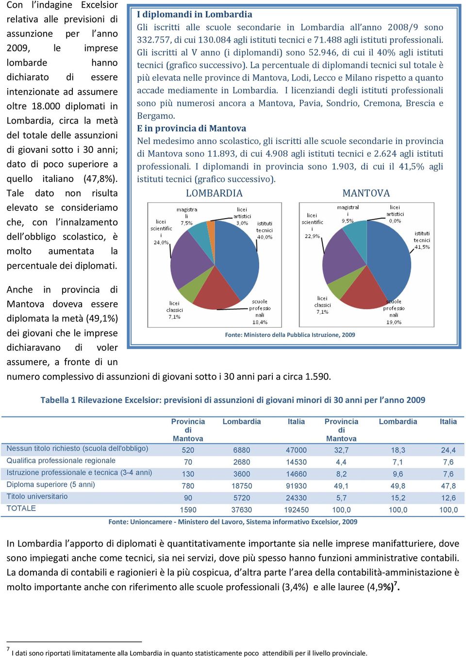 Tale dato non risulta elevato se consideriamo che, con l innalzamento dell obbligo scolastico, è molto aumentata la percentuale dei diplomati.