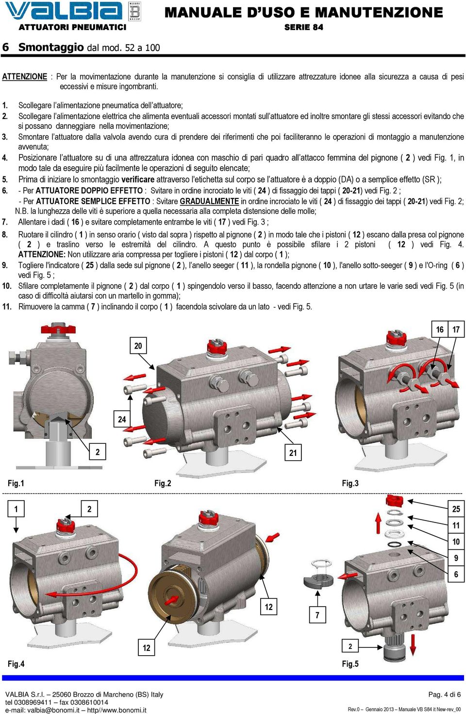 Scollegare l alimentazione elettrica che alimenta eventuali accessori montati sull attuatore ed inoltre smontare gli stessi accessori evitando che si possano danneggiare nella movimentazione; 3.