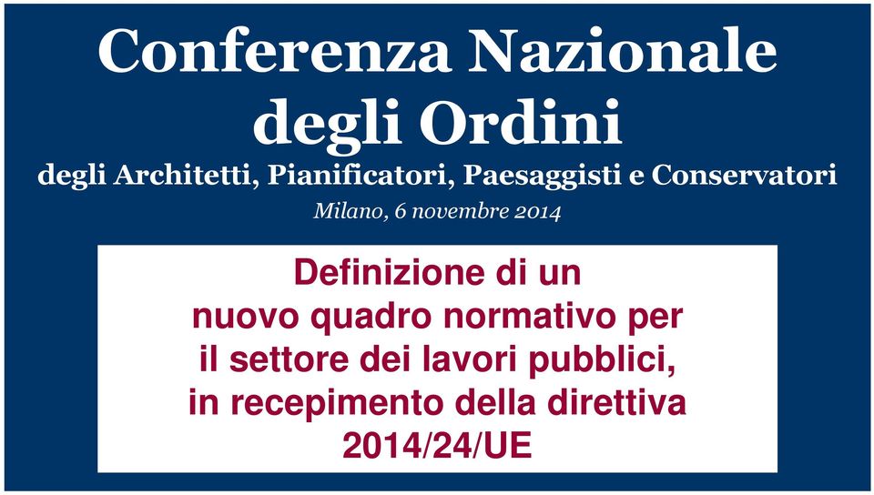 normativo per il settore dei lavori