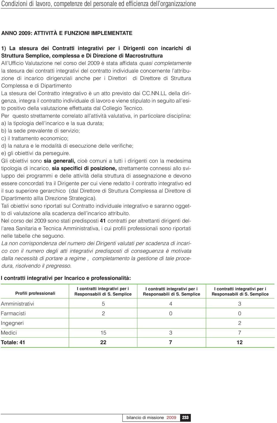 individuale concernente l attribuzione di incarico dirigenziali anche per i Direttori di Direttore di Struttura Complessa e di Dipartimento La stesura del Contratto integrativo è un atto previsto dai