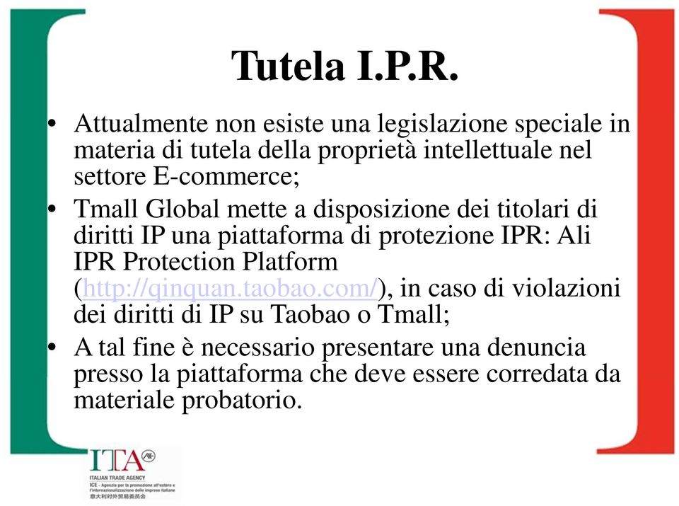 E-commerce; Tmall Global mette a disposizione dei titolari di diritti IP una piattaforma di protezione IPR: Ali IPR