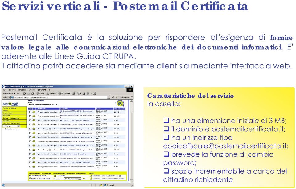 Il cittadino potrà accedere sia mediante client sia mediante interfaccia web.