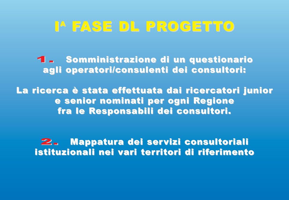 La ricerca è stata effettuata dai ricercatori junior e senior nominati per