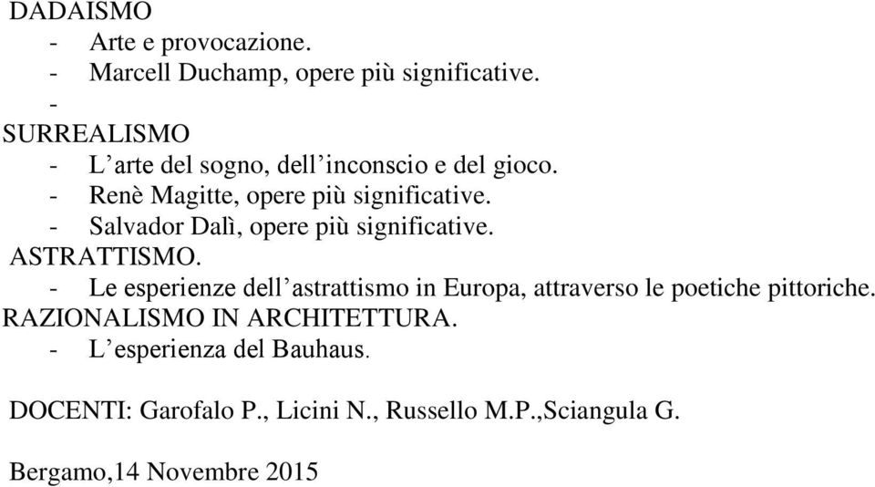 - Salvador Dalì, opere più significative. ASTRATTISMO.