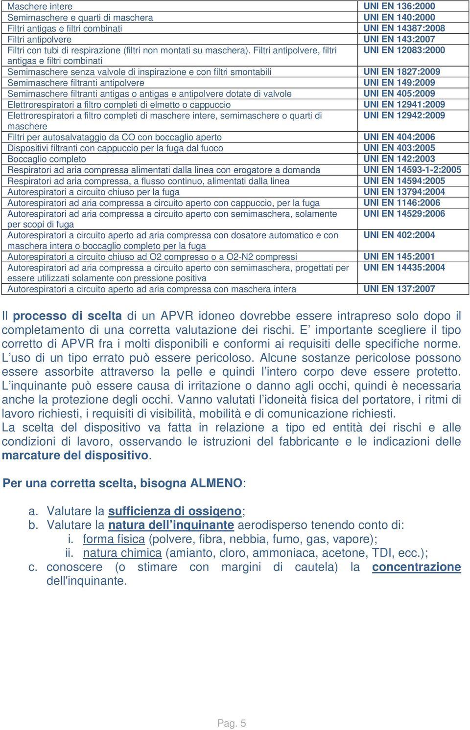 Filtri antipolvere, filtri UNI EN 12083:2000 antigas e filtri combinati Semimaschere senza valvole di inspirazione e con filtri smontabili UNI EN 1827:2009 Semimaschere filtranti antipolvere UNI EN