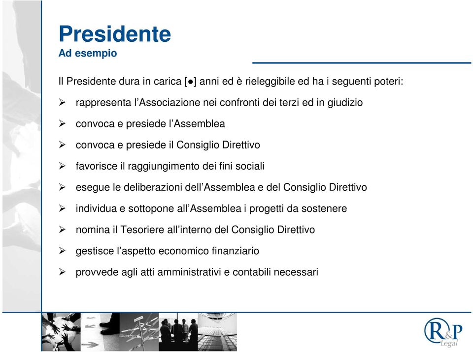 fini sociali esegue le deliberazioni dell Assemblea e del Consiglio Direttivo individua e sottopone all Assemblea i progetti da sostenere