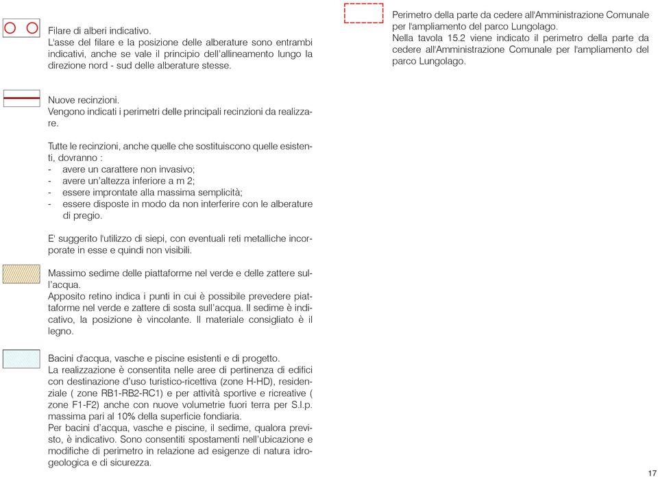 Perimetro della parte da cedere all'amministrazione Comunale per l'ampliamento del parco Lungolago. Nella tavola 15.