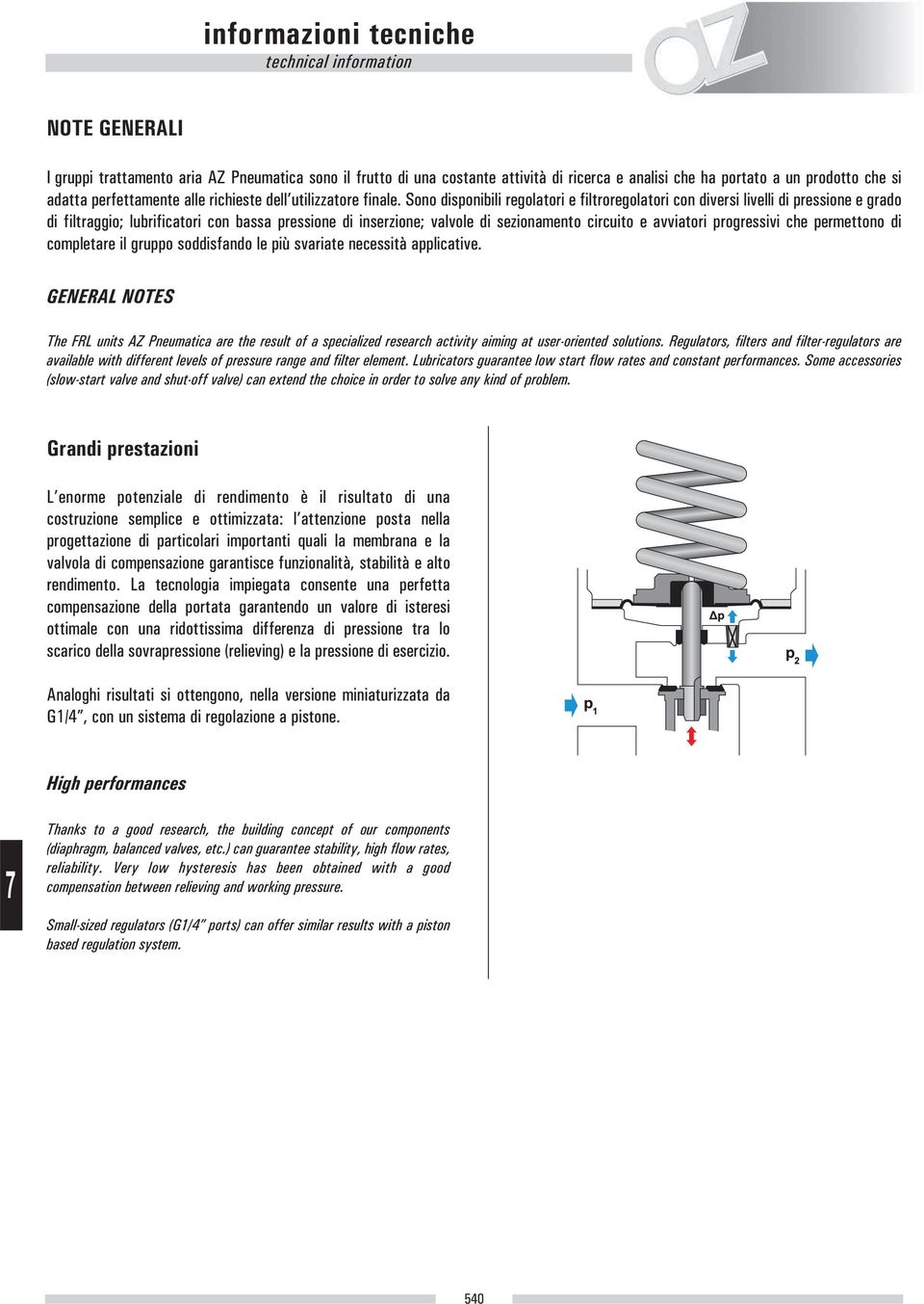 Sono disponibili regolatori e filtroregolatori con diversi livelli di pressione e grado di filtraggio; lubrificatori con bassa pressione di inserzione; valvole di sezionamento circuito e avviatori