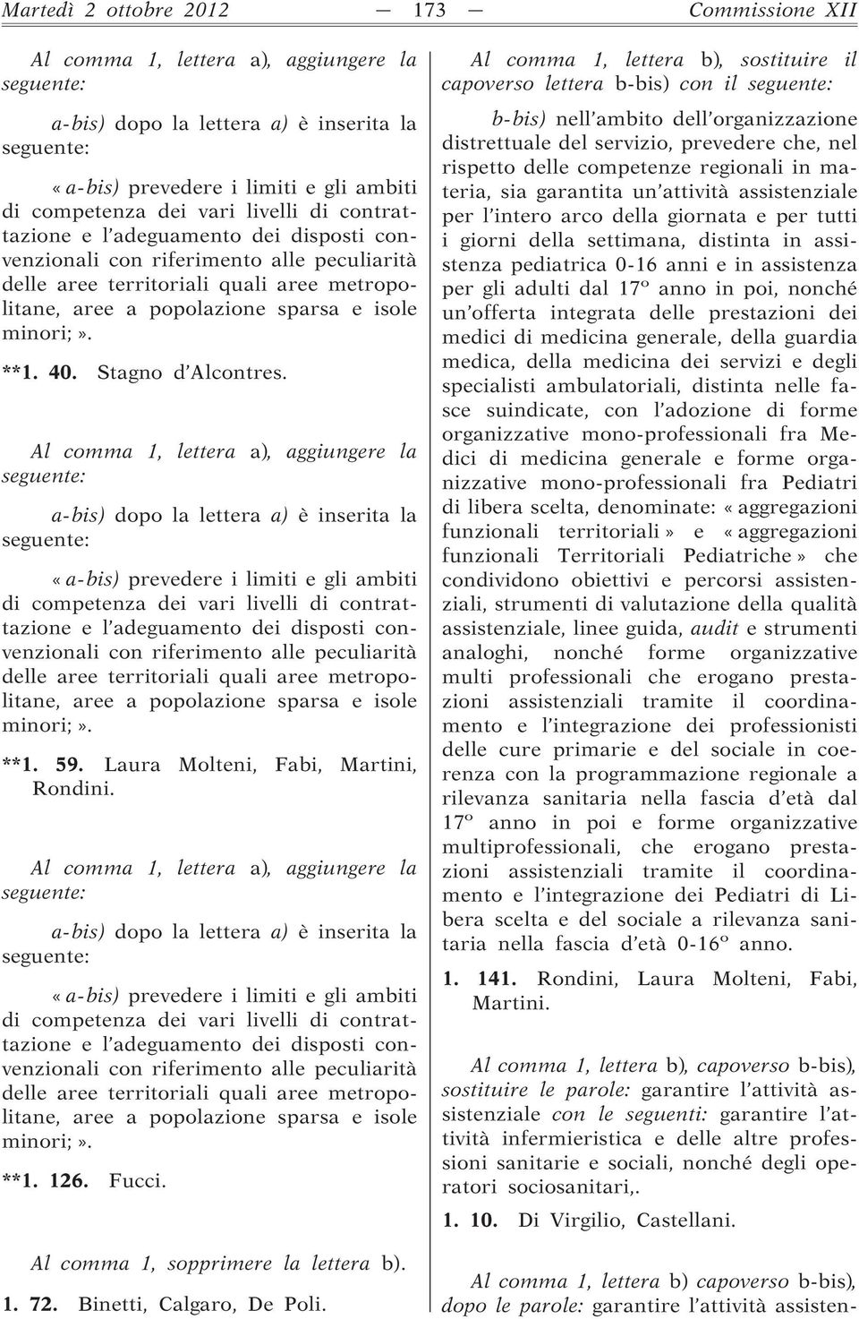 **1. 40. Stagno d Alcontres. Al comma 1, lettera a), aggiungere la seguente: a-bis) dopo la lettera a) è inserita la seguente: «a-bis) prevedere i limiti e gli ambiti di competenza dei  **1. 59.