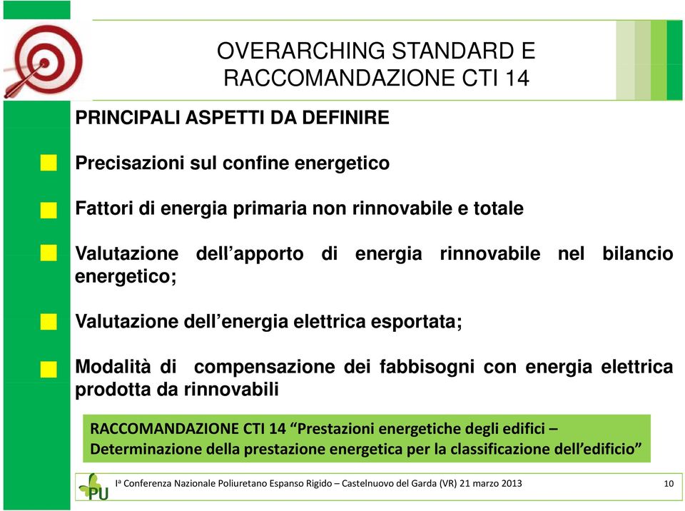 compensazione dei fabbisogni con energia elettrica prodotta darinnovabili RACCOMANDAZIONE CTI 14 Prestazioni energetiche degli edifici Determinazione