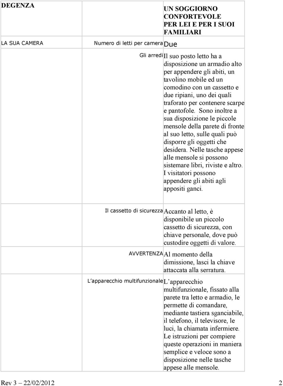 Sono inoltre a sua disposizione le piccole mensole della parete di fronte al suo letto, sulle quali può disporre gli oggetti che desidera.