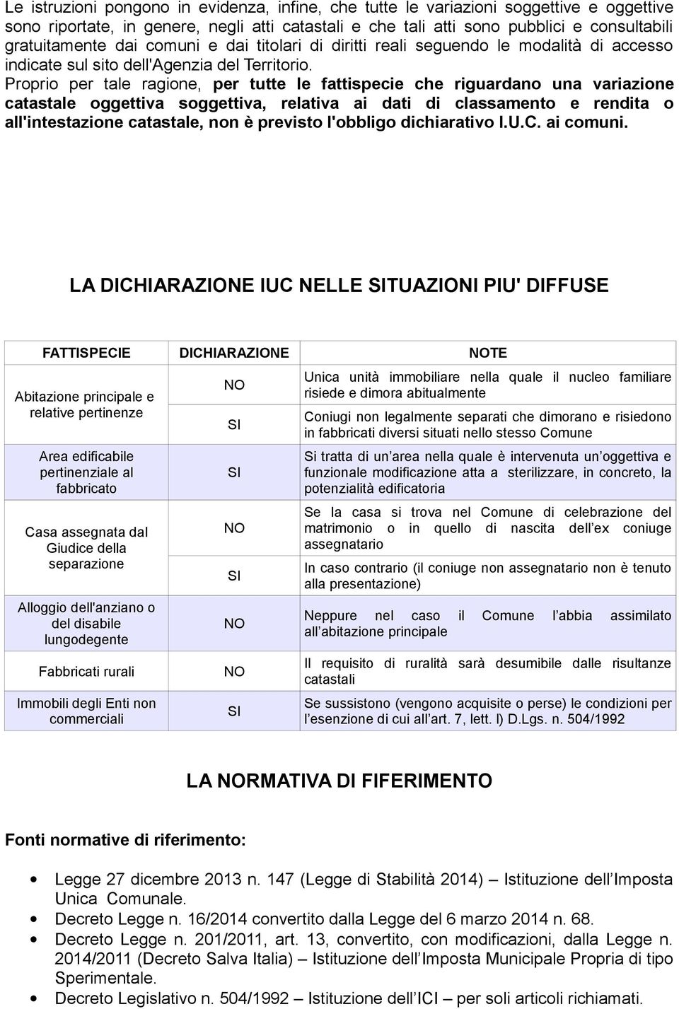 Proprio per tale ragione, per tutte le fattispecie che riguardano una variazione catastale oggettiva soggettiva, relativa ai dati di classamento e rendita o all'intestazione catastale, non è previsto