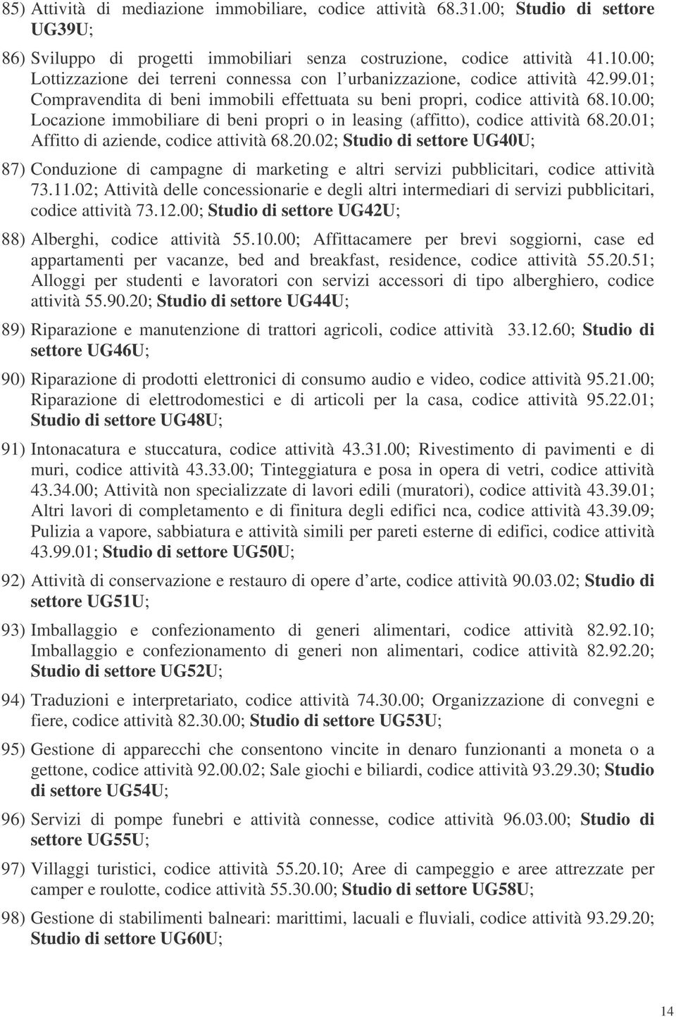 00; Locazione immobiliare di beni propri o in leasing (affitto), codice attività 68.20.