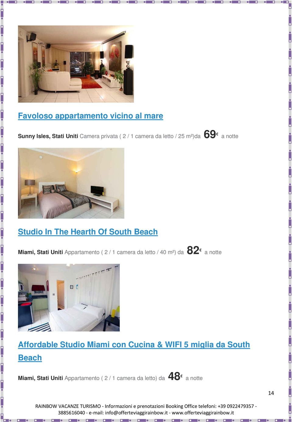 Appartamento ( 2 / 1 camera da letto / 40 m²) da 82 Affordable Studio Miami con Cucina &