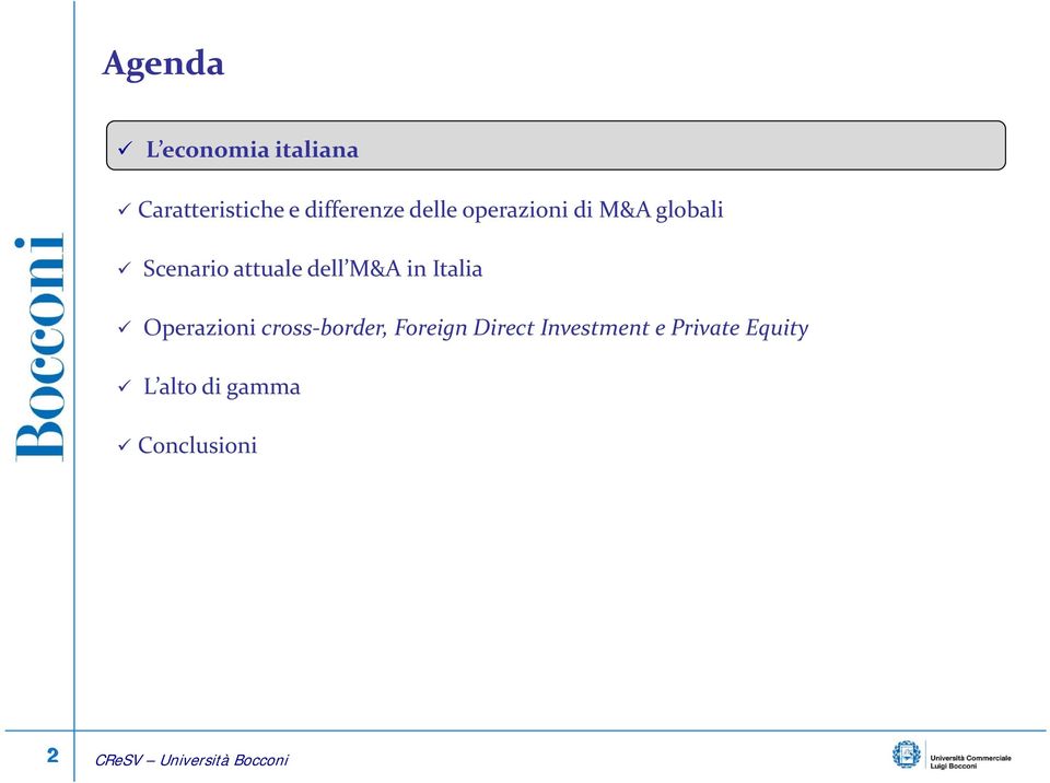 Operazioni cross border, Foreign Direct Investment e Private