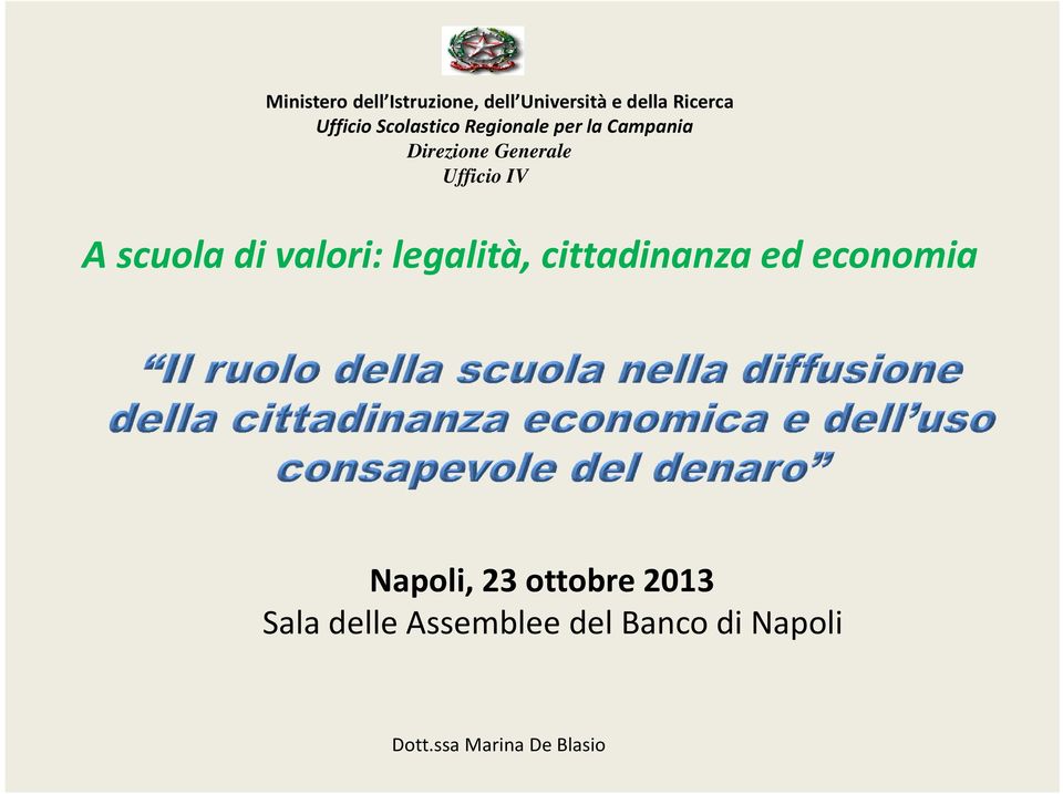 scuola di valori: legalità, cittadinanza ed economia Napoli, 23