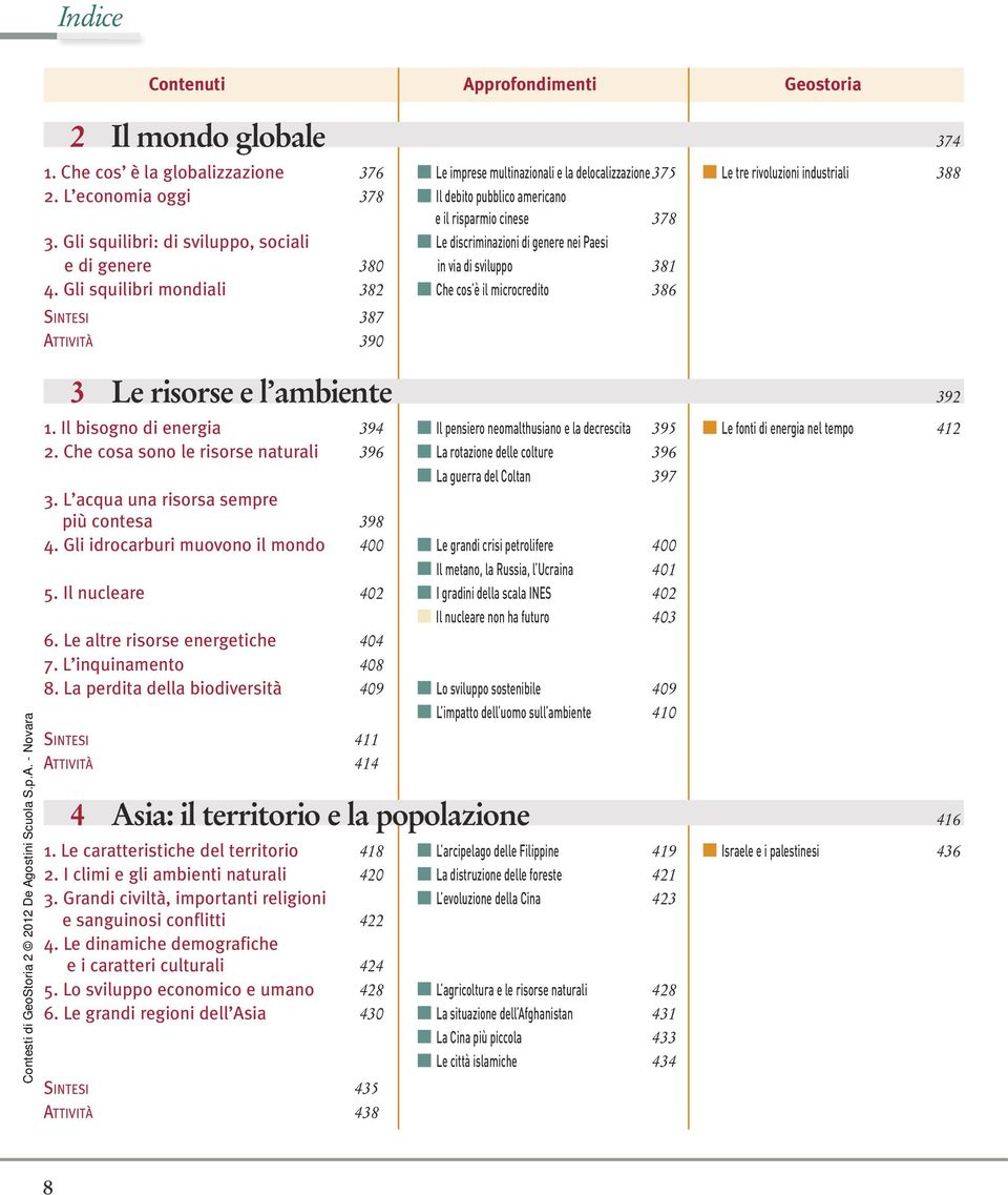 Gli squilibri mondiali 382 Che cos è il microcredito 386 SINTESI 387 ATTIVITÀ 390 3 Le risorse e l ambiente 392 1.