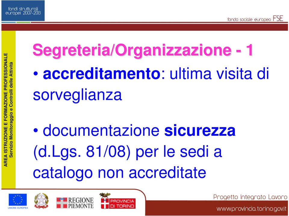 sorveglianza documentazione sicurezza