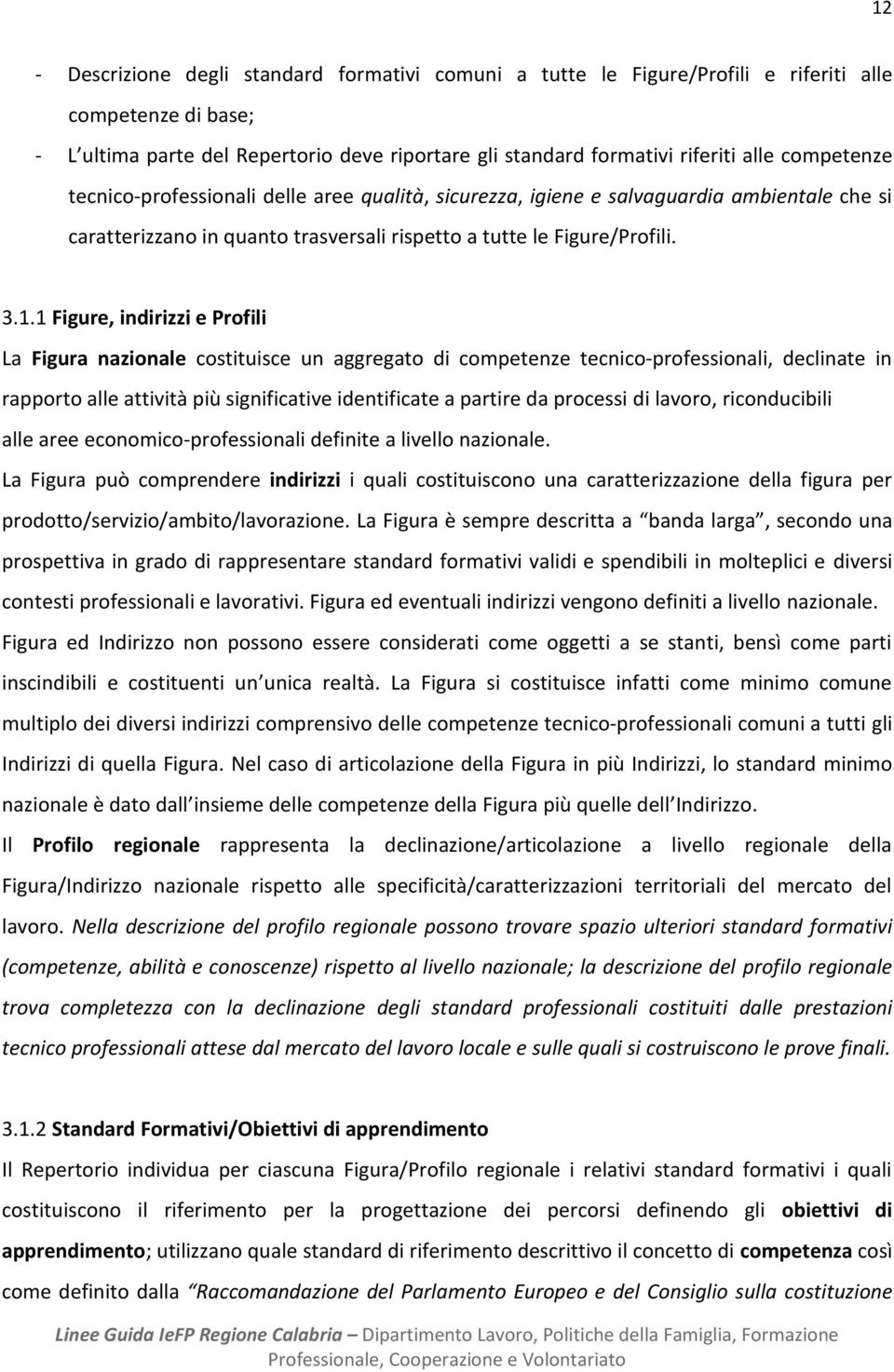 1 Figure, indirizzi e Profili La Figura nazionale costituisce un aggregato di competenze tecnico professionali, declinate in rapporto alle attività più significative identificate a partire da