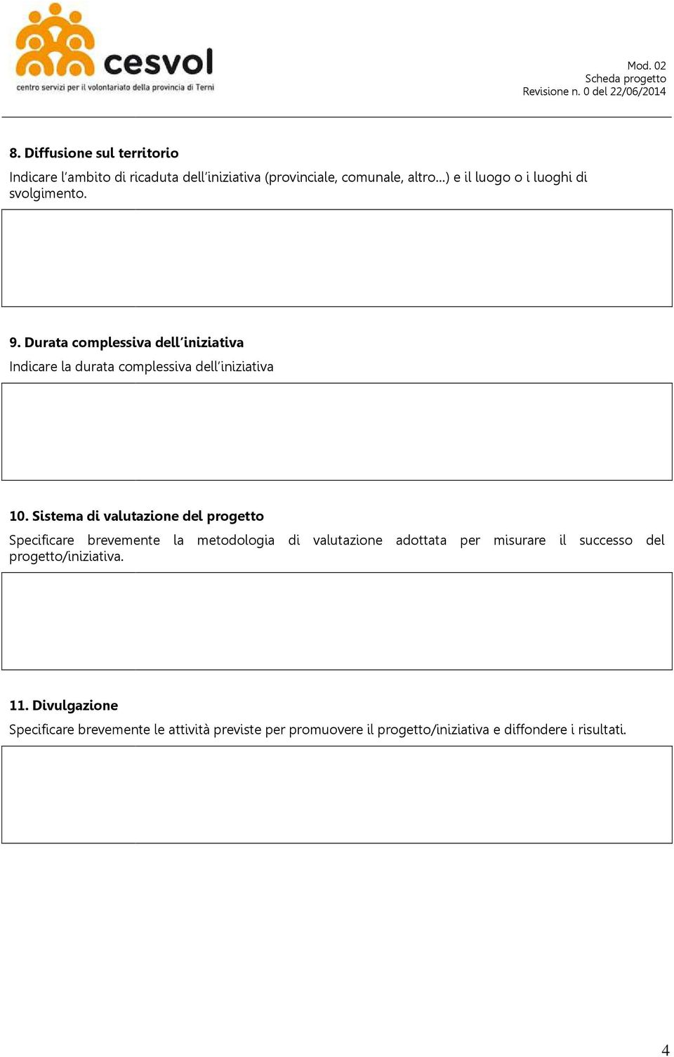 Sistema di valutazione del progetto Specificare brevemente la metodologia di valutazione adottata per misurare il successo del