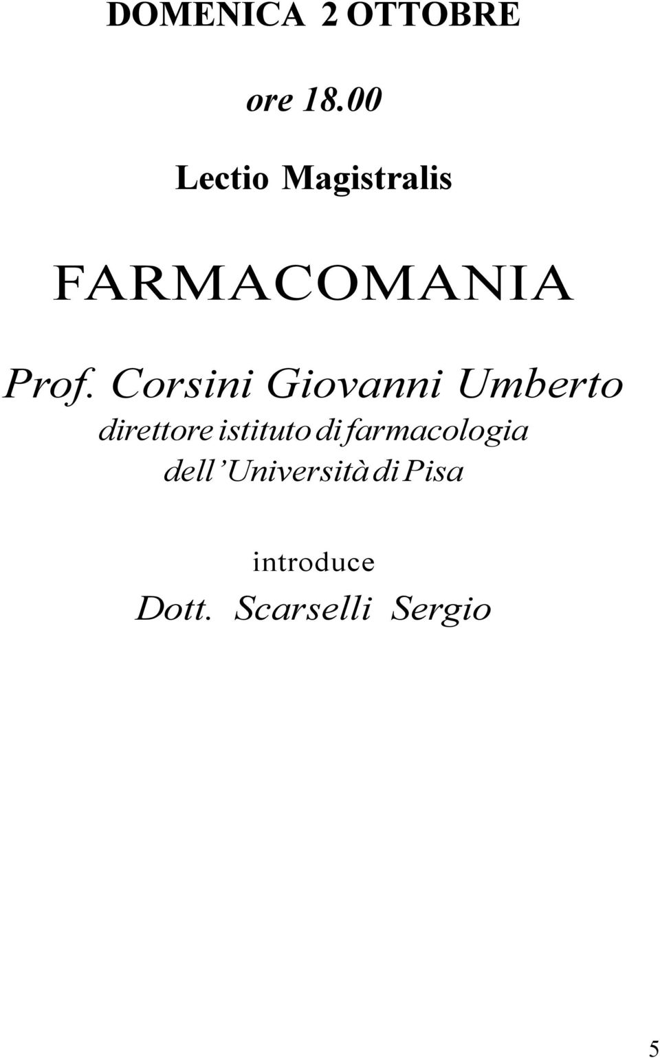 Corsini Giovanni Umberto direttore istituto di