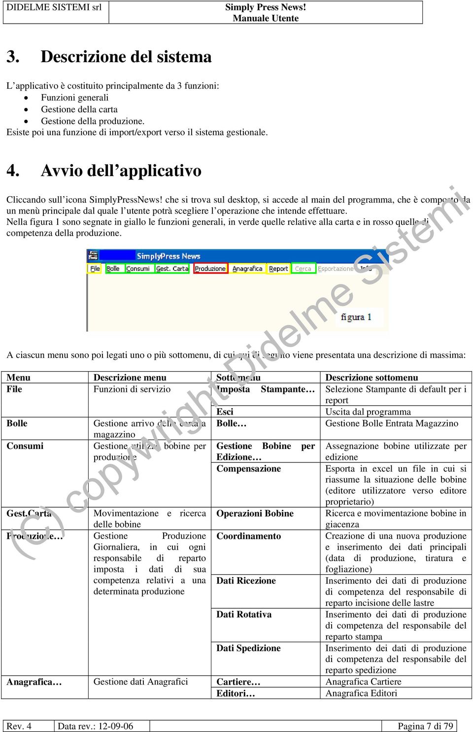 che si trova sul desktop, si accede al main del programma, che è composto da un menù principale dal quale l utente potrà scegliere l operazione che intende effettuare.