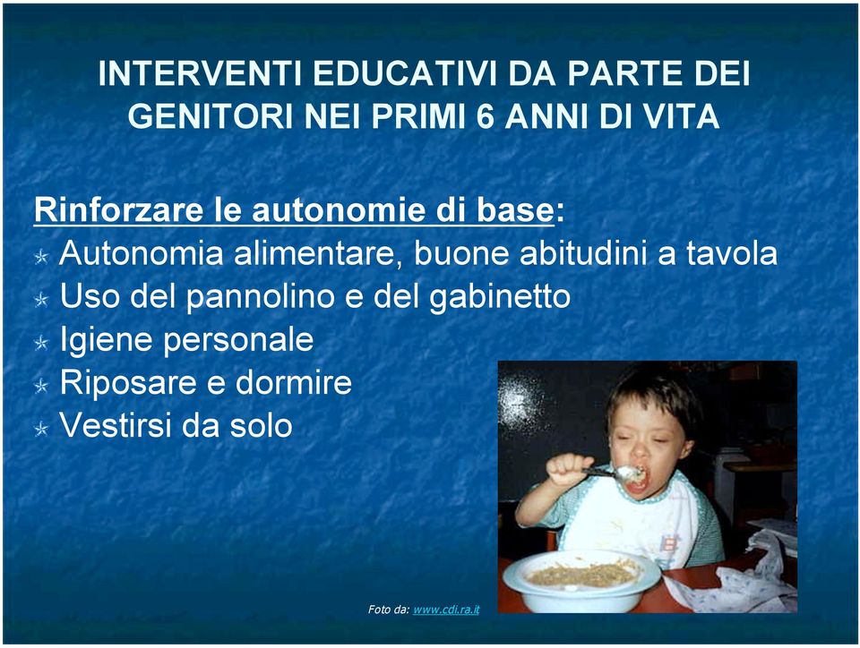 alimentare, buone abitudini a tavola Uso del pannolino e