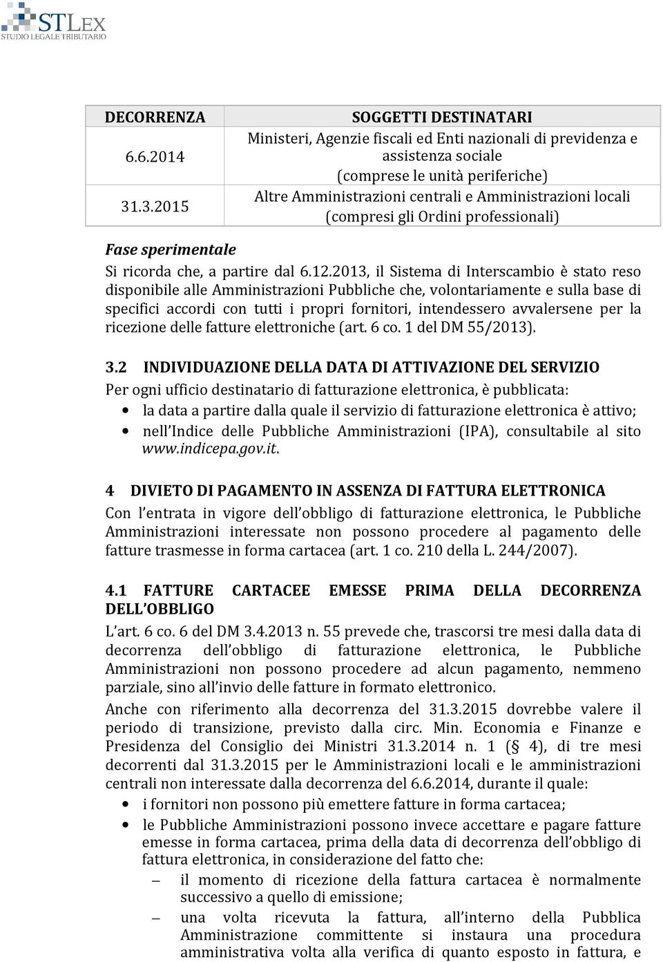 (compresi gli Ordini professionali) Fase sperimentale Si ricorda che, a partire dal 6.12.